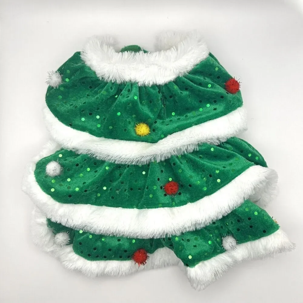 Royal Animal Green Dog/Cat Christmas Tree Dress/Costume XS